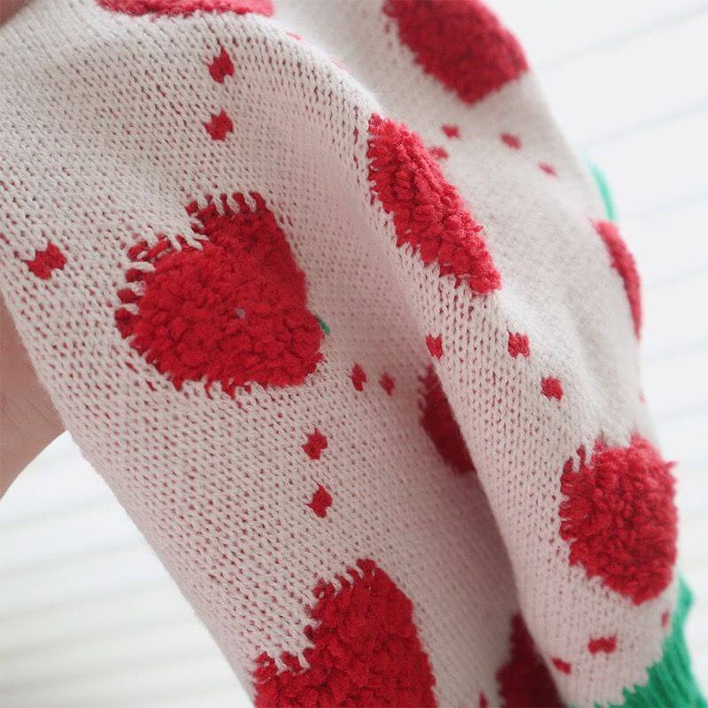 dog sweater with red heart pattern