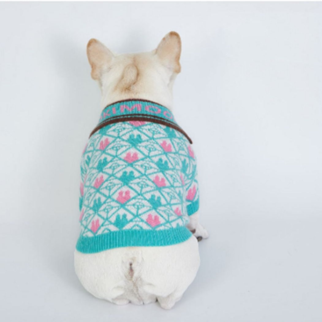dog green pullover sweater for medium dogs by Frenchiely 