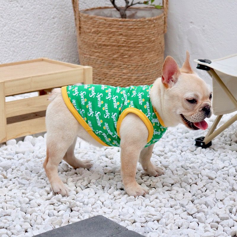 dog green Sprite shirt for medium dogs