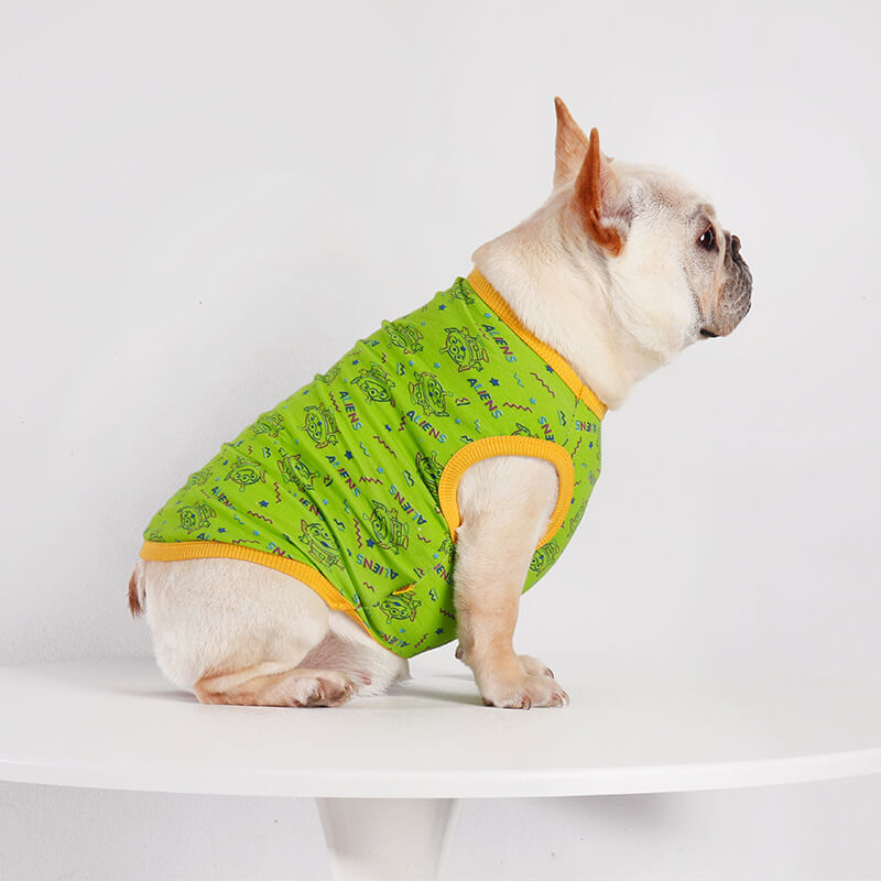 Dog Green Aliens Shirt for small medium dogs 