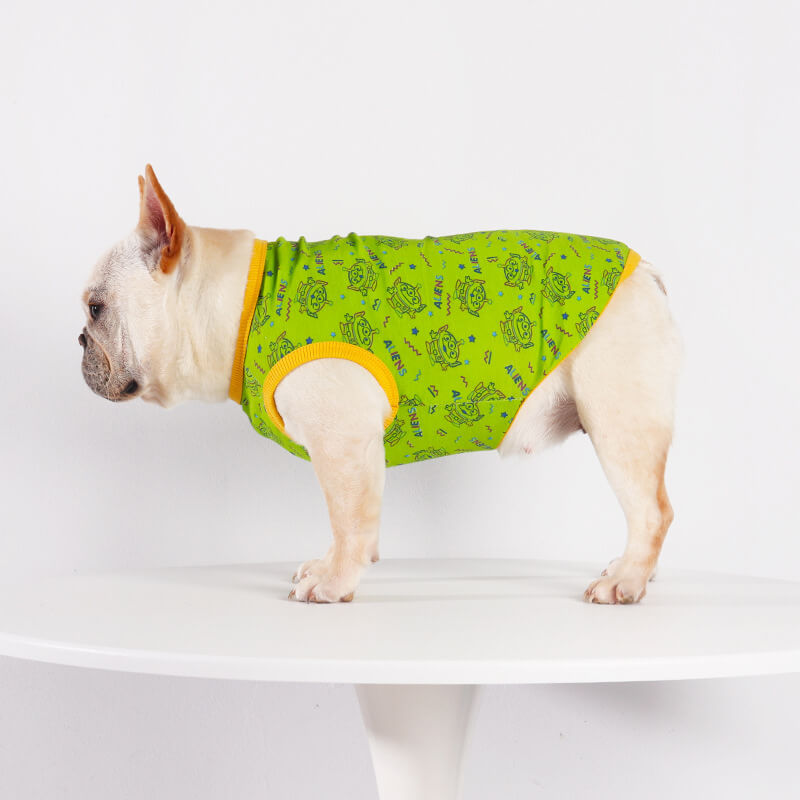 Dog Green Aliens Shirt for small medium dogs 