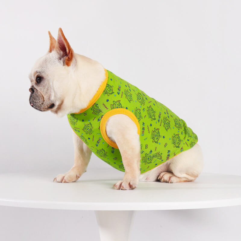 Dog Green Aliens Shirt for small medium dogs 