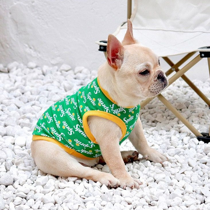 dog green Sprite shirt for small medium dogs 