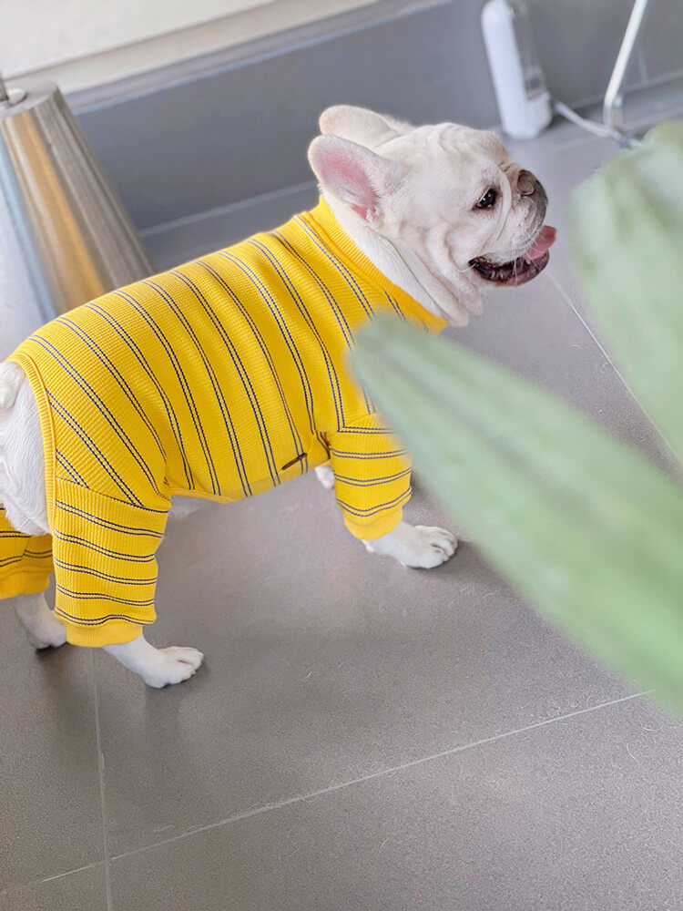 french bulldog winter stripe pajamas jumpsuit by Frenchiely