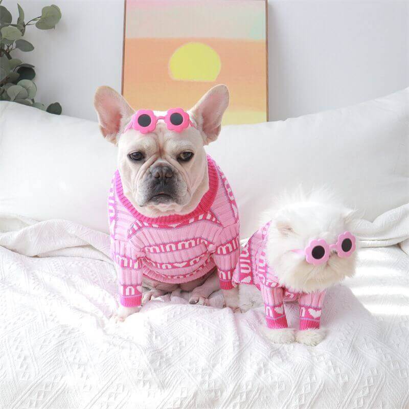 Dog Sweet Pink Pullover Sweater for Medium Dogs BY FRENCHIELY