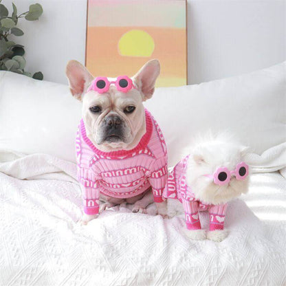 Dog Sweet Pink Pullover Sweater for Medium Dogs BY FRENCHIELY
