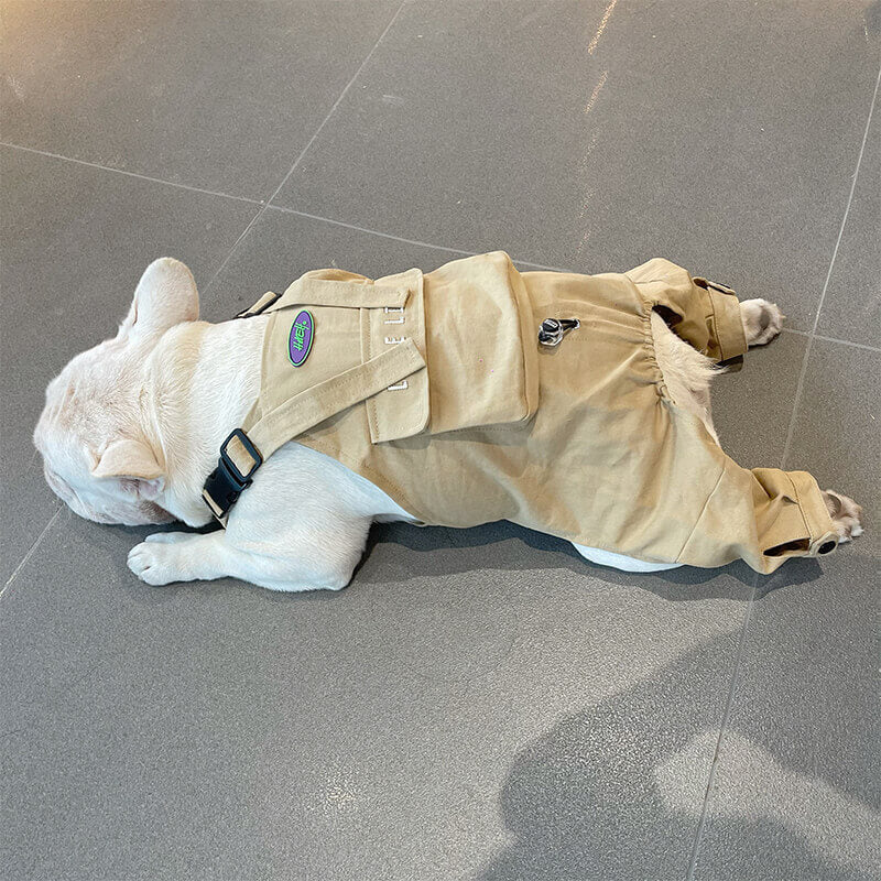 dog overalls with pocket with adjsutable straps