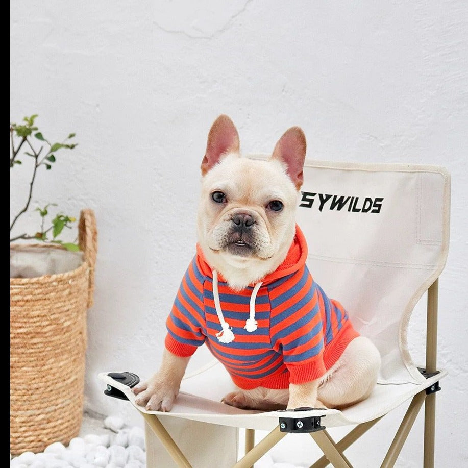 Dog Stripe Sweatshirt Hoodie for small medium dogs 