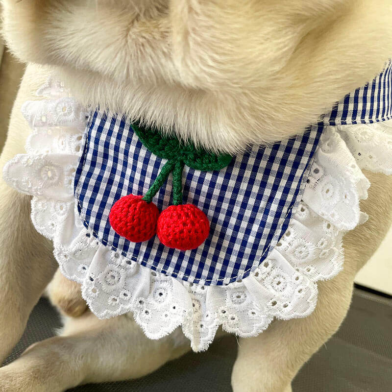 Dog Plaid Dress with Bandana for French bulldogs by Frenchiely