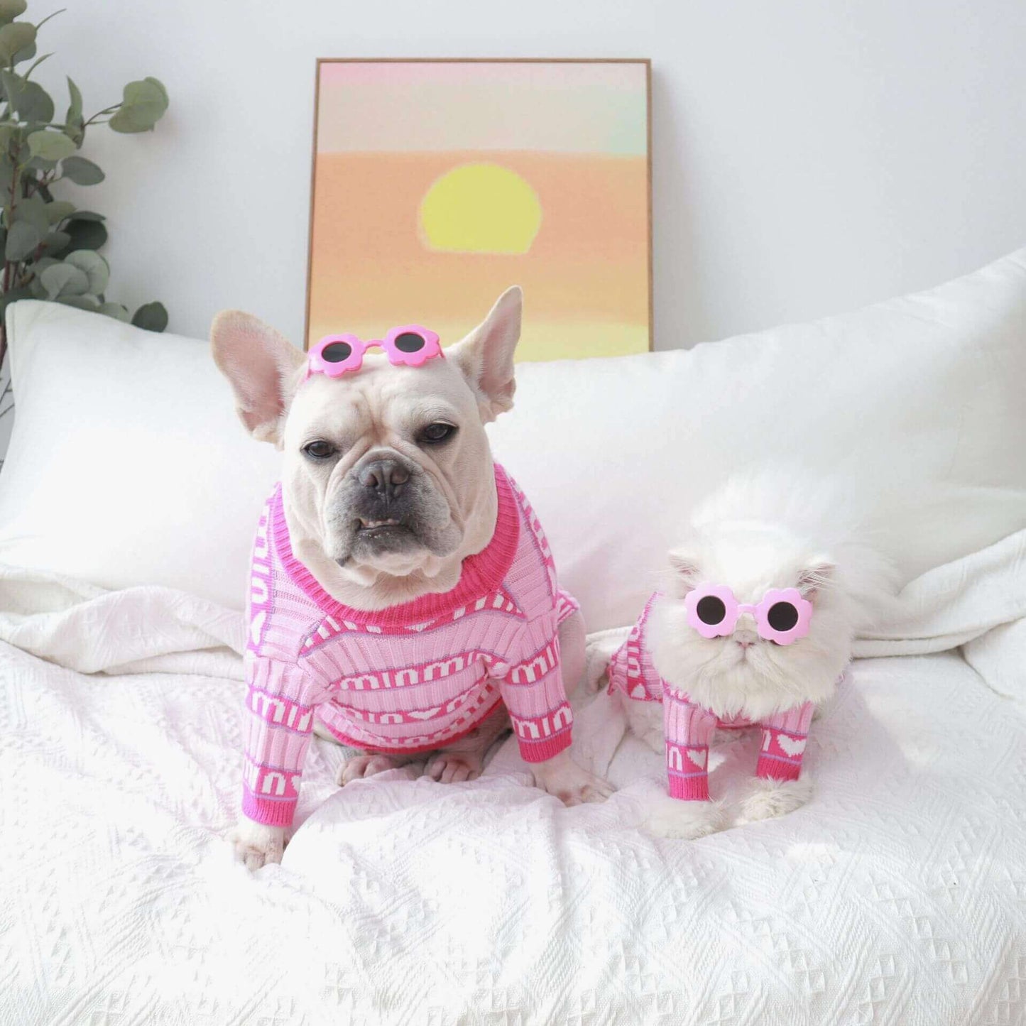 Dog Sweet Pink Pullover Sweater for Medium Dogs BY FRENCHIELY