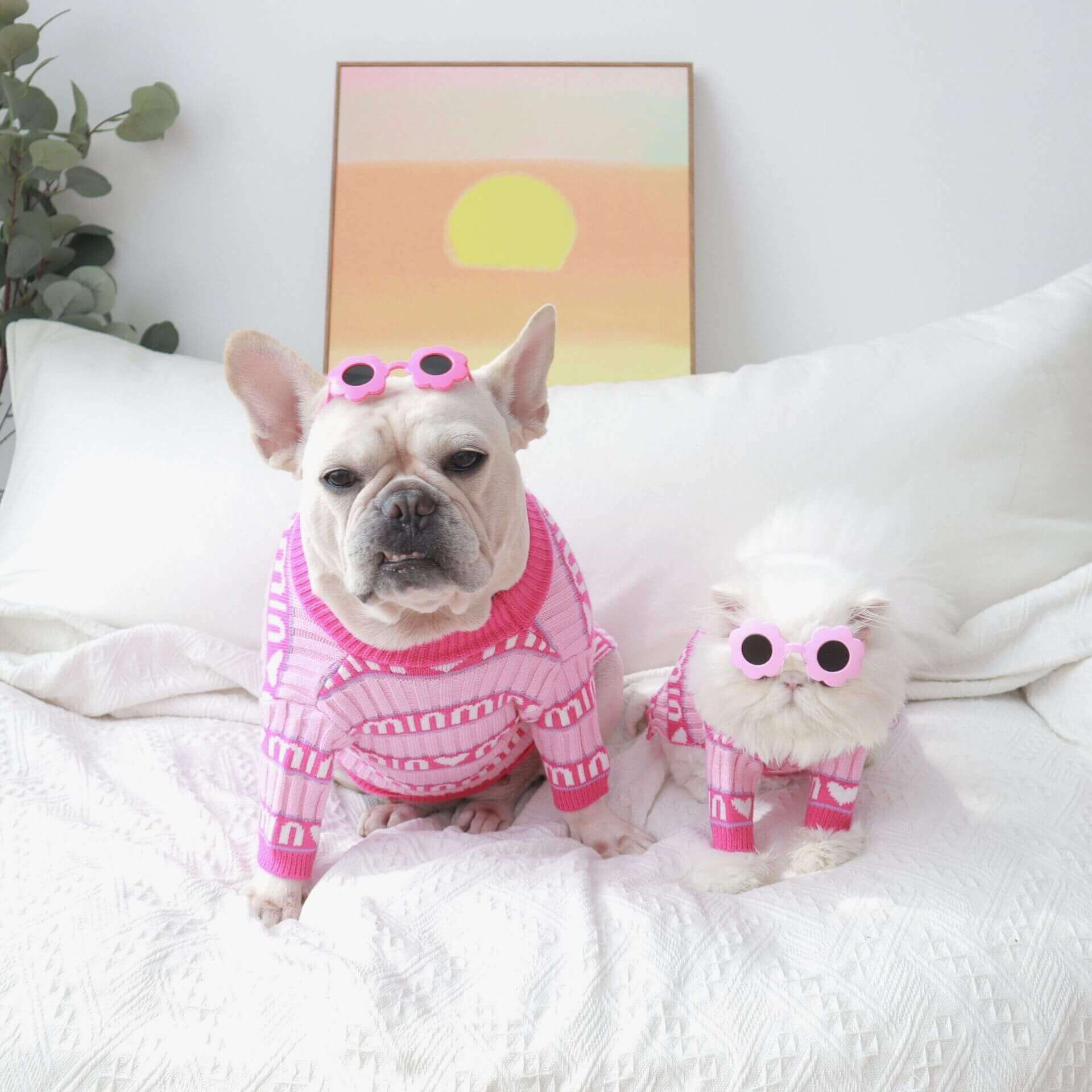 Dog Sweet Pink Pullover Sweater for Medium Dogs BY FRENCHIELY