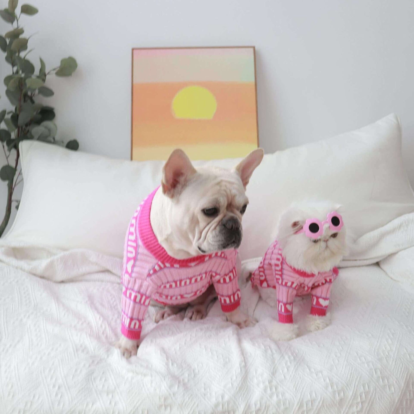 Dog Sweet Pink Pullover Sweater for Medium Dogs BY FRENCHIELY