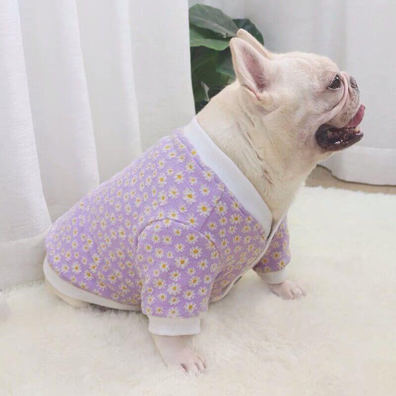 Dog Purple Floral Cardigan Medium Large Dogs BY FRENCHIELY
