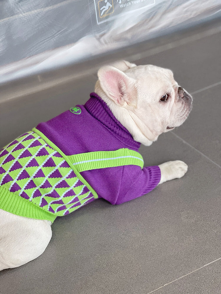 Dog Purple Turtle Neck Sweater