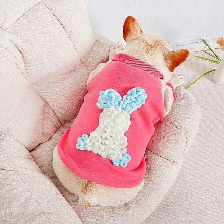 Dog Pink Bunny Pullover Coat for small medium dogs 
