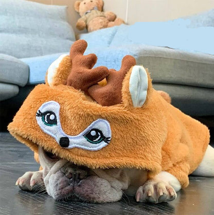 dog reindeer hoodie costume for french bulldogs