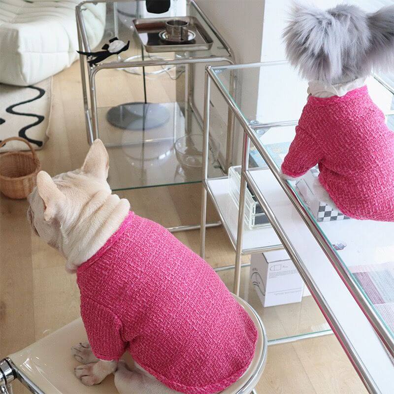 french bulldog winter jacket coat in red