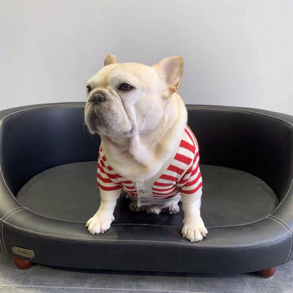 Dog Striped Cardigan Sweater for French Bulldog by Frenchiely 