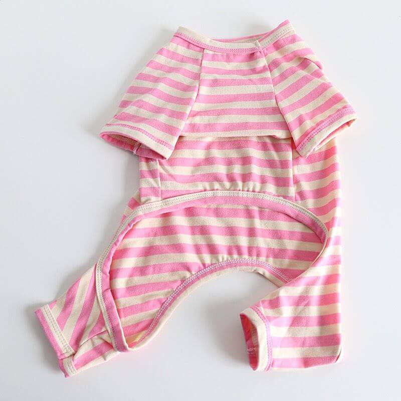 dog pink stripe pajamas for french bulldogs by Frenchiely