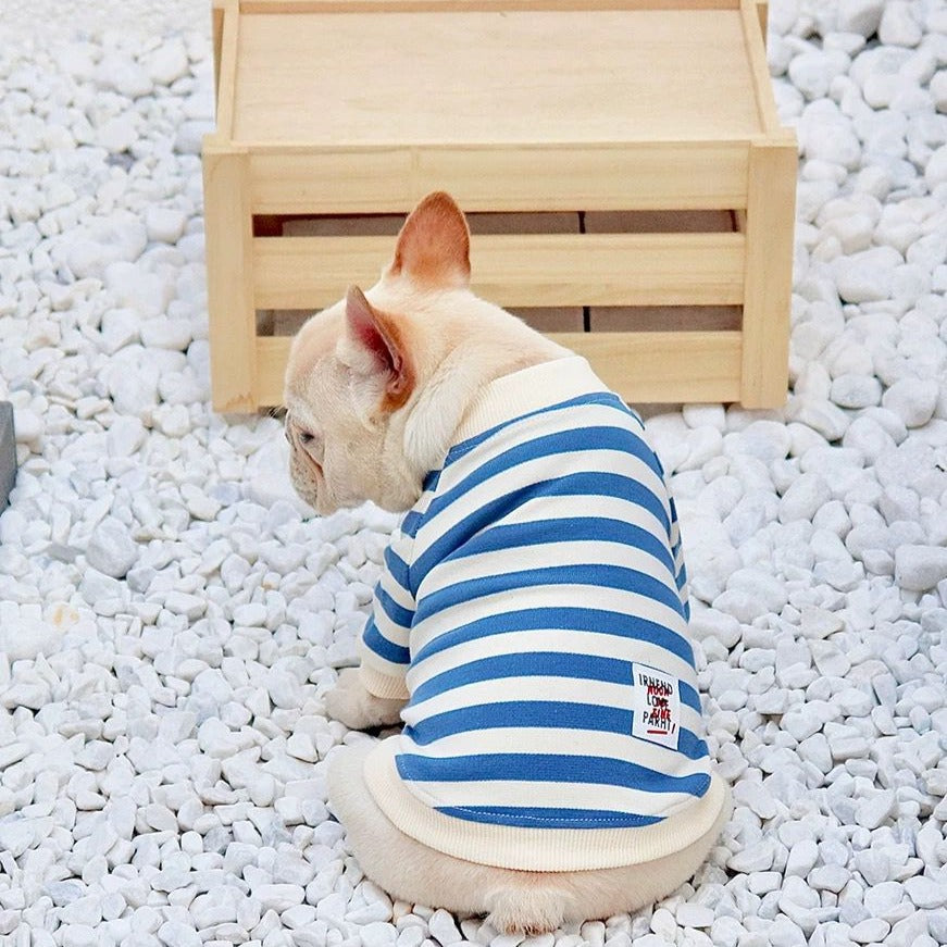 frenchiely dog stripe shirt for small dogs