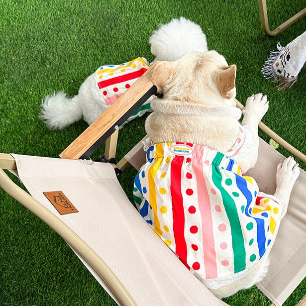 dog color polka dress for small medium dogs by Frenchiely