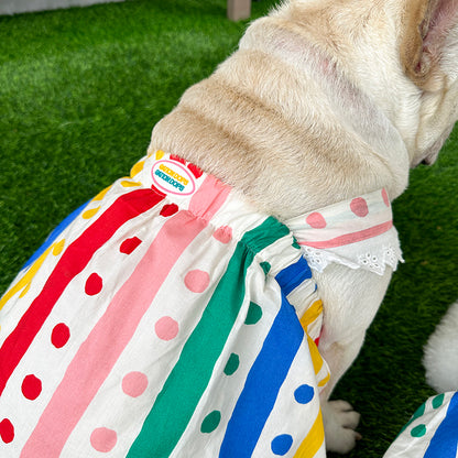 dog color polka dress for small medium dogs by Frenchiely