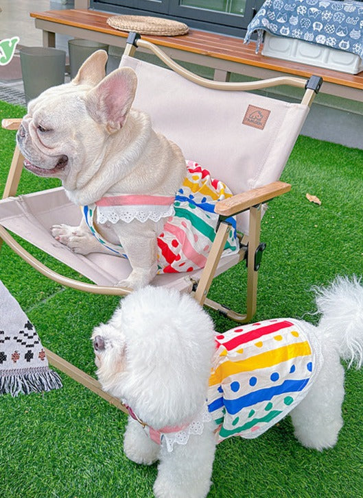 dog color polka dress for small medium dogs by Frenchiely