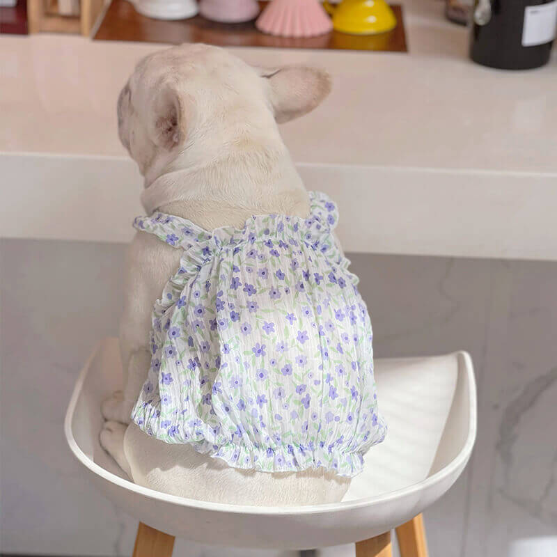Purple Floral Dress for french bulldogs by Frenchiely