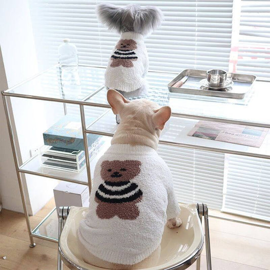 White Bear Sweater dogwhitesweaterwithbearpatternformediumdogbreeds_1