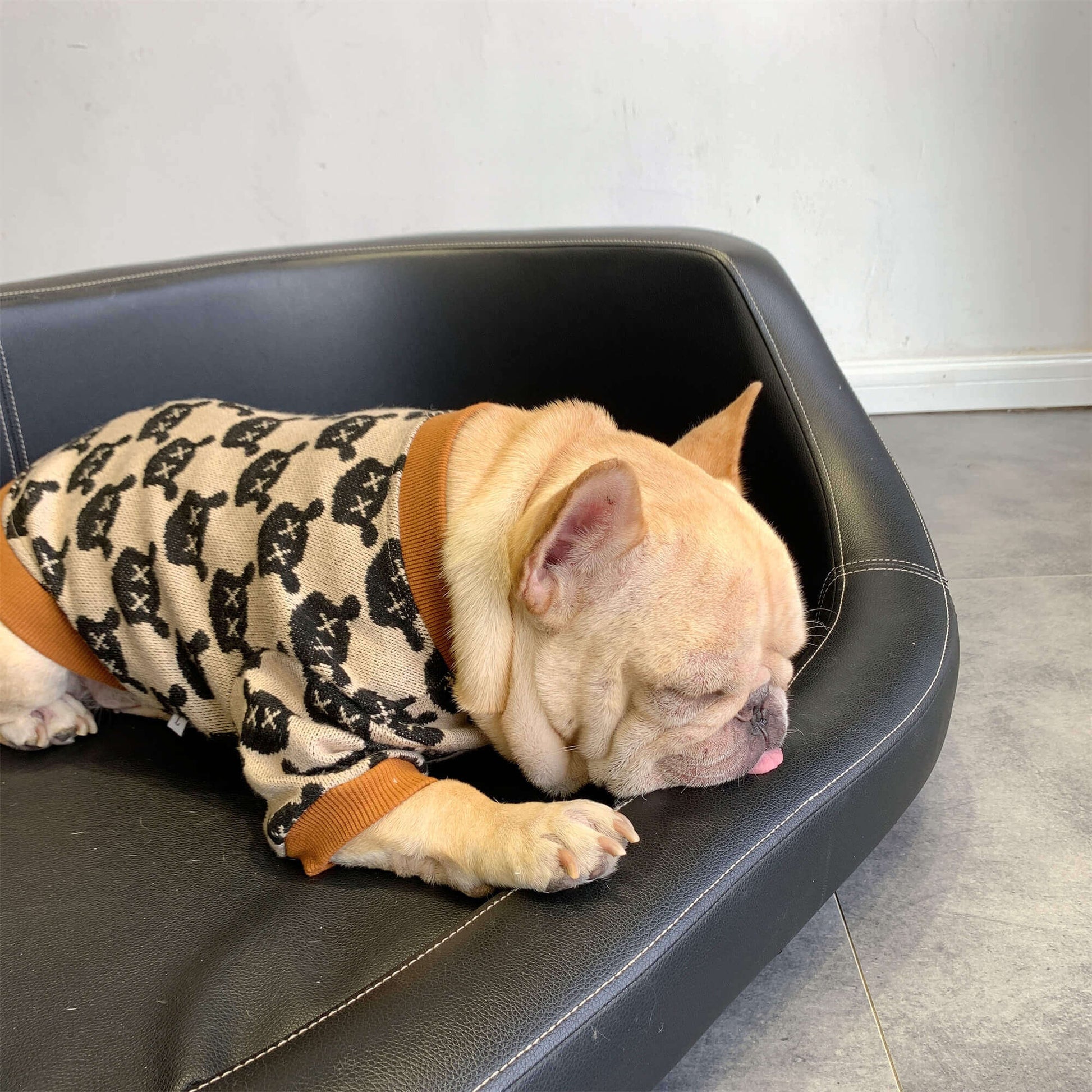 french bulldog winter cardigan sweater