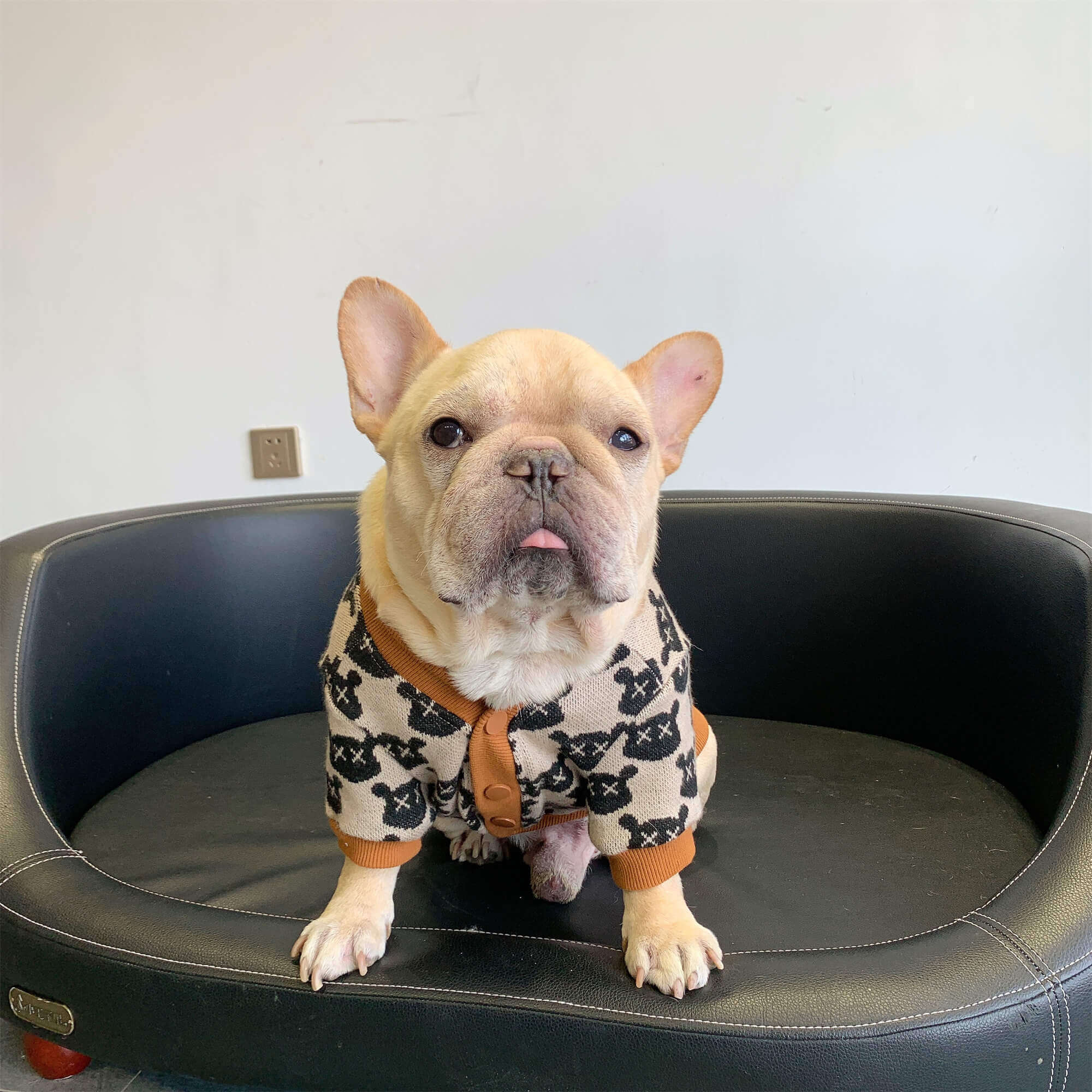 french bulldog winter cardigan sweater