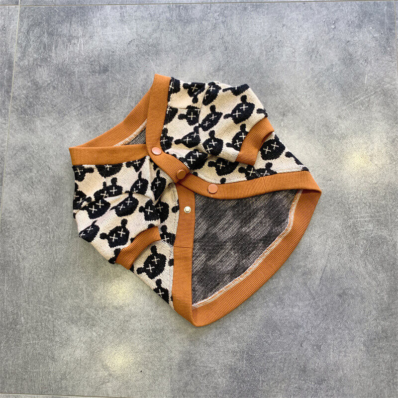 dog brown cardigan sweater