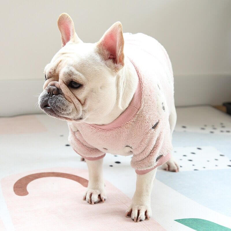 Dog Pink Leopard Pullover Sweater FOR FRENCH BULLDOGS BY FRENCHIELY 