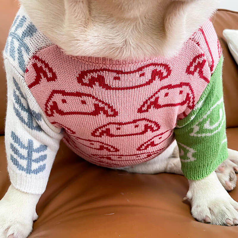 Dog Cartoon Pullover Sweater for small medium dog breeds 