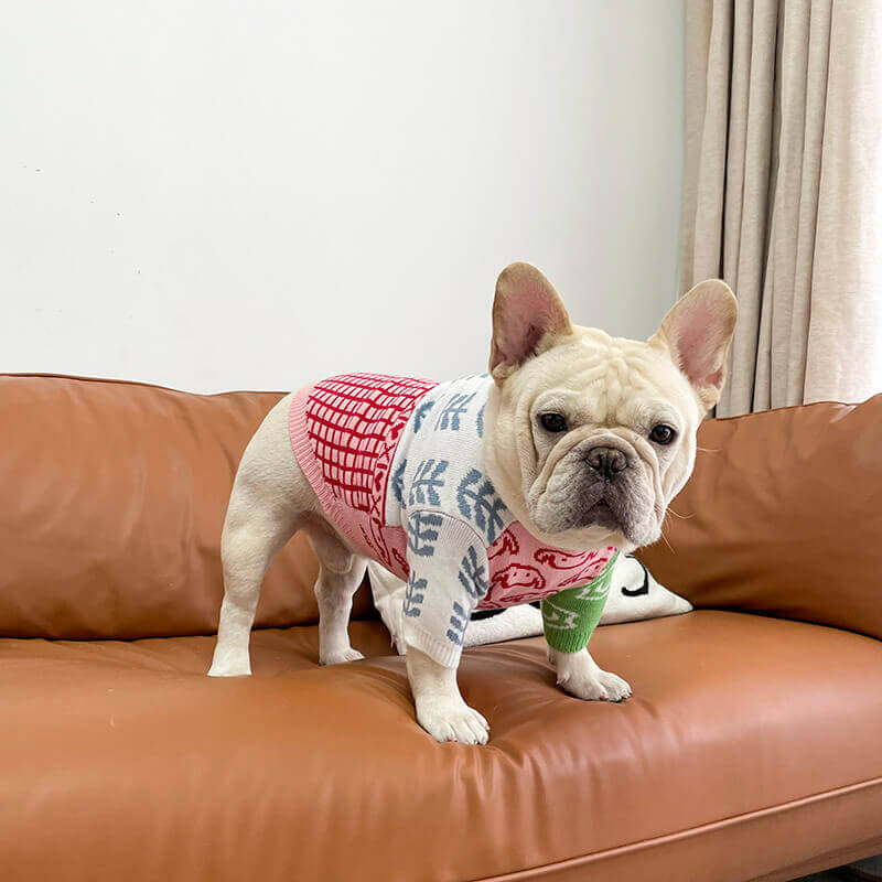 Dog Cartoon Pullover Sweater for small medium dog breeds 