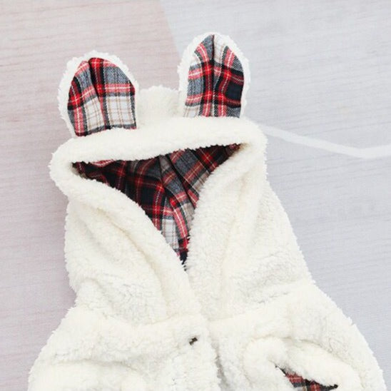 Dog Warm Plaid Hooded Coat for Medium Dogs by Frenchiely 