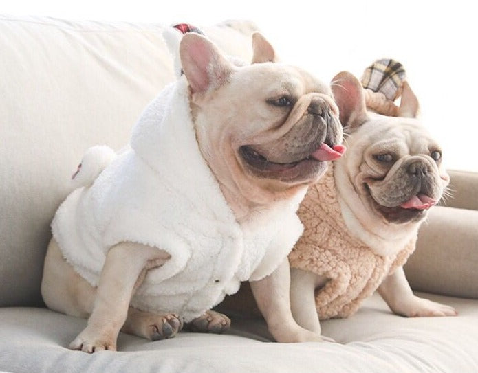 Dog Warm Plaid Hooded Coat for Medium Dogs by Frenchiely 