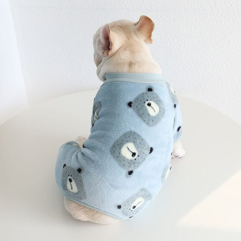 dog blue bear pajamas for medium large dogs by Frenchiely