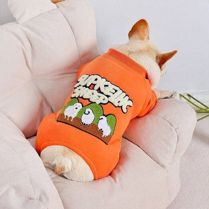 Dog Warm Pajamas in Orange for small medium dogs by Frenchiely 