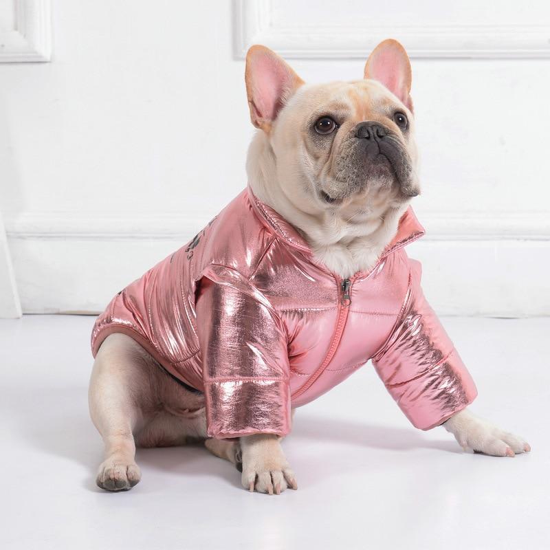 Dog Shiny Metallic Jacket Coat for French Bulldog - Frenchiely