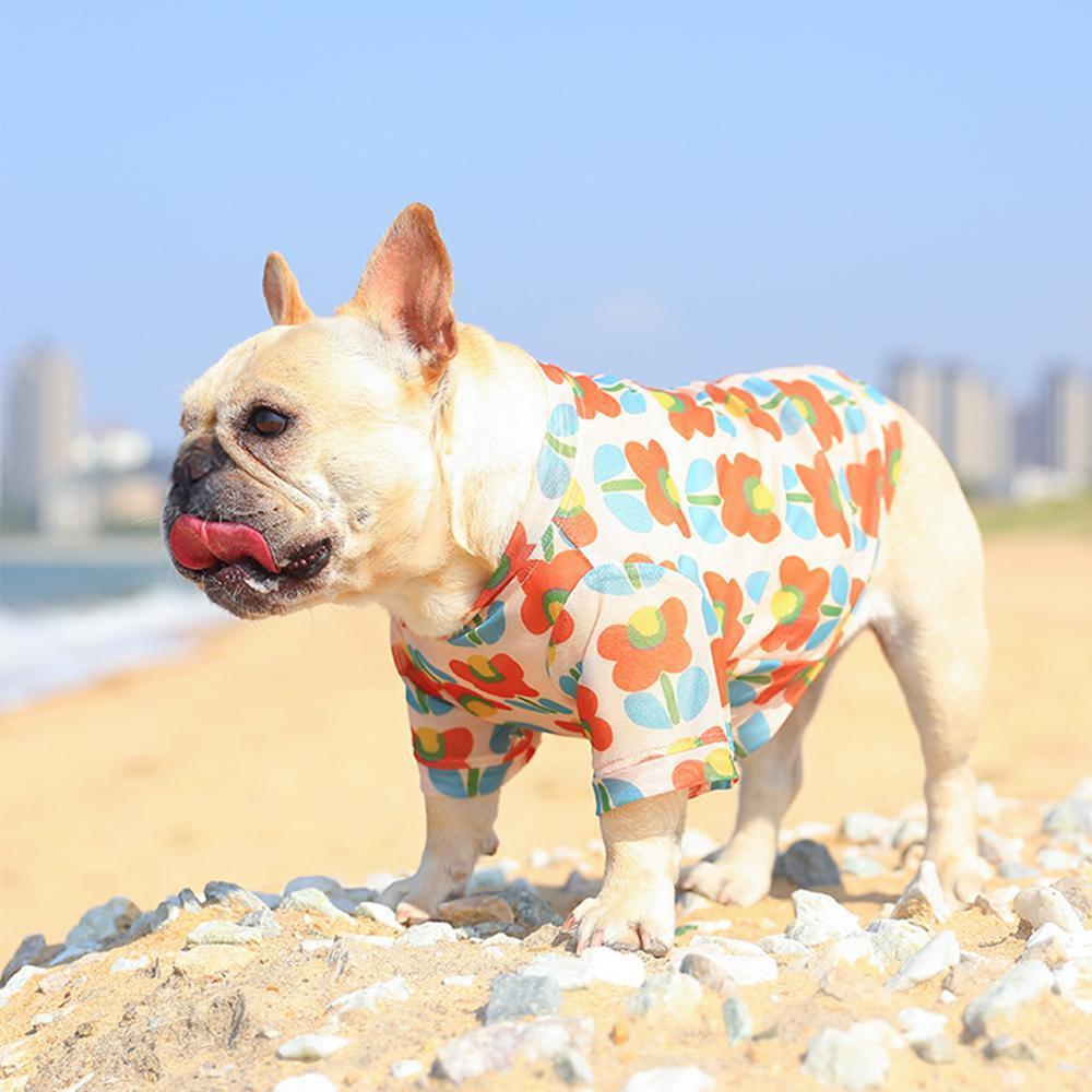 Dog Floral Sunscreen Protection Shirts for Large Dogs - Frenchiely