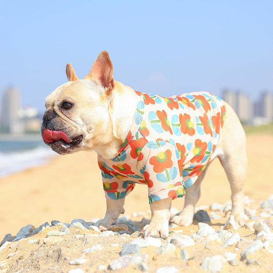 Dog Floral Sunscreen Protection Shirts for Large Dogs - Frenchiely
