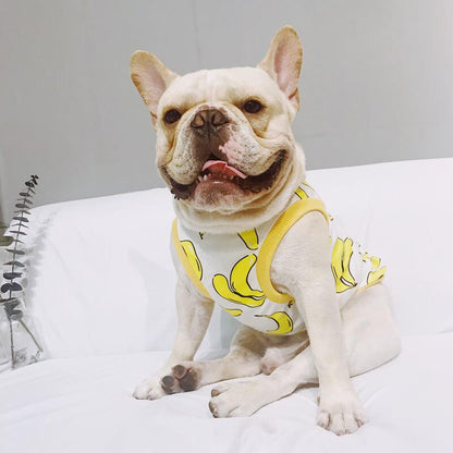 french bulldog shirts for dogs with banana print - Frenchiely