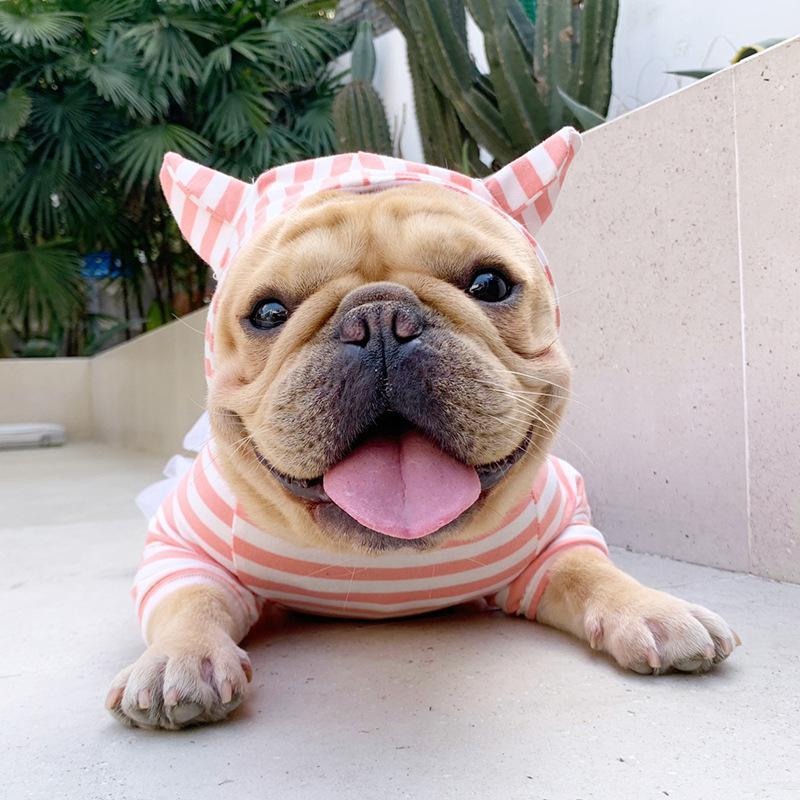 Stripe Jumpsuit for French Bulldog - Frenchiely