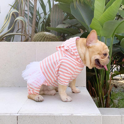 Stripe Jumpsuit for French Bulldog - Frenchiely