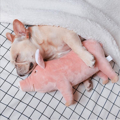 Dog Pink Plush Pig Toy for Medium Dogs - Frenchiely