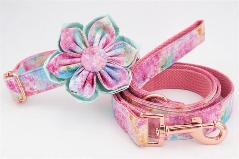 Pink Girl Dog Collar Leash Lead Set - Frenchiely