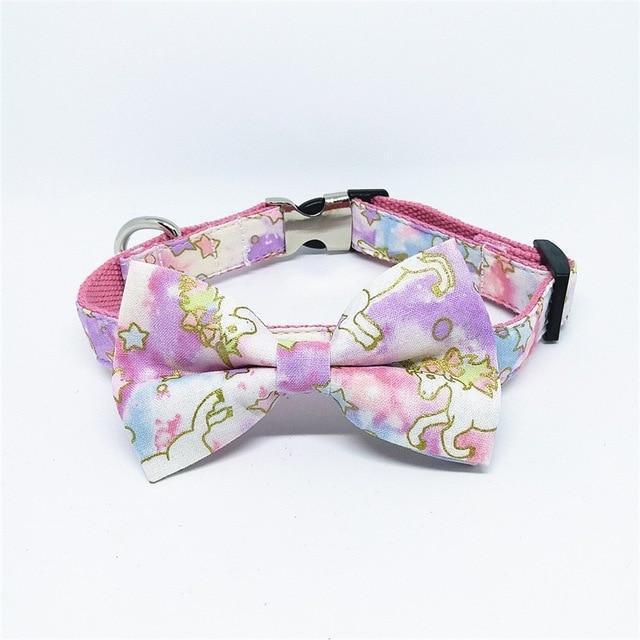 Dog Unicorn Collar with Bow Tie for Medium Dogs - Frenchiely