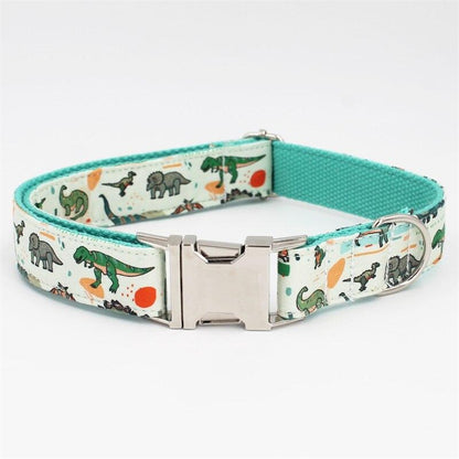 Cartoon Dinosaur Dog Collar with Bow Tie for Small Dogs - Frenchiely