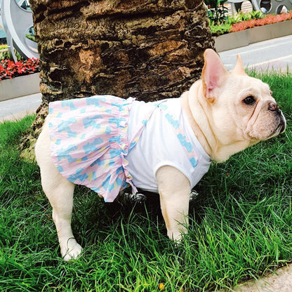 Purple Dog Shirt Dress for Female Bulldogs - Frenchiely